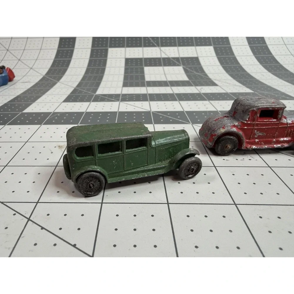Lot of 3 Vintage 1940's Diecast Slush Metal Toy Cars TootsieToy Barclay
